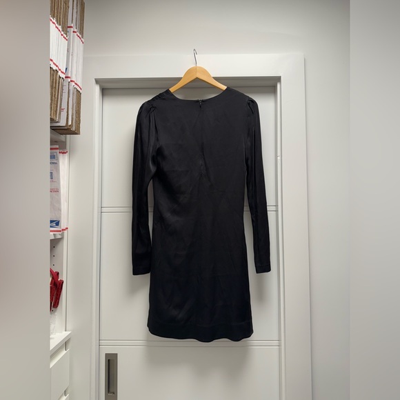 Givenchy Black Satin Long Sleeve Mini Dress - Picture 4 of 7